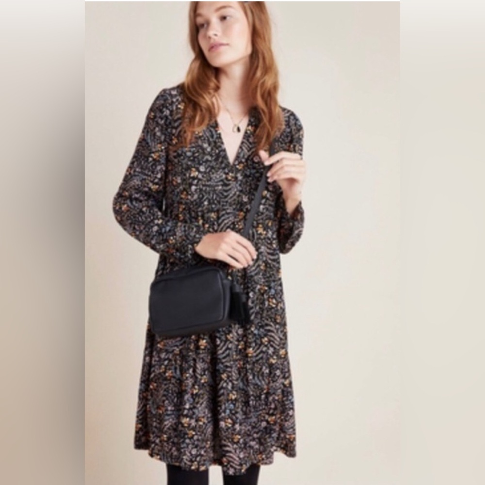 Maeve Amber Floral Tiered Tunic Dress